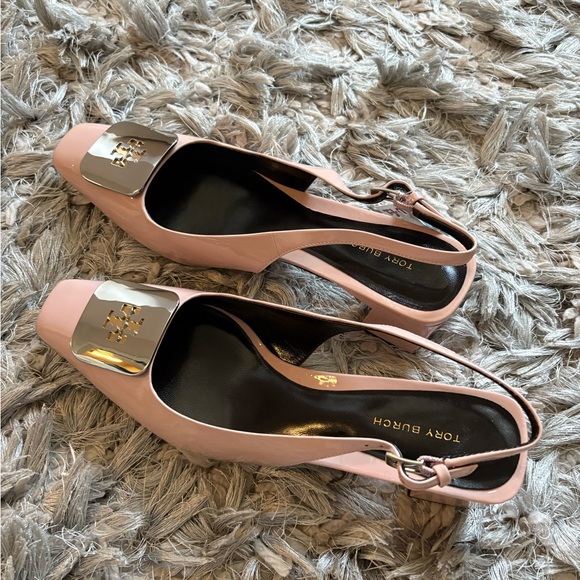 Tory Burch Georgia Pink Leather Slingback Sandals size 7.5